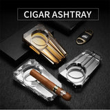 Cendrier à Cigares en Cristal Transparent Grand Diamètre