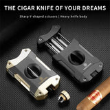 Porte-Cigare en Métal Pointu, Coupe-Guillotine, Poinçon Intégré, 3 en 1 Cigarloong
