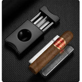 Porte-Cigare à Guillotine 2 en 1 Coupe-V et Ciseaux Inox Cigarloong
