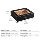 Boîte à Cigares en Bois avec Humidificateur, Étui de Voyage 35 Cigares Cigarloong