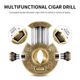 Coupe-Cigare en Relief, Coupe en V, 2 Tailles Intégrées, Perceuse à Cigares de Luxe, Guillotine Cigarloong