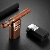 Briquet à Cigare Métallique Coupe-Vent, Torche à Quatre Jets Cigarloong