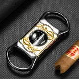 Coupe-Cigare de Luxe en Relief à la Main, Coupe en V, Ciseaux en Métal Cigarloong