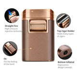 Briquet à Cigare Métallique Coupe-Vent, Torche à Quatre Jets Cigarloong