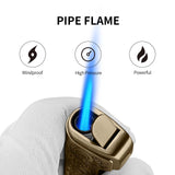 Allume-Cigare en Métal Gonflable Coupe-Vent, Torche, Feu Puissant Cigarloong