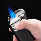 Briquet à Cigare Métallique Coupe-Vent, Torche à Quatre Jets Cigarloong