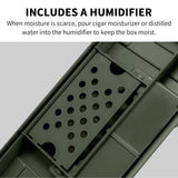 Cave à Cigares Portable avec Humidificateur, Matériau PP, 45 Pièces Cigarloong
