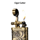 Briquet à Pipe en Acier Brossé, Coupe-Vent, Vintage Cigarloong