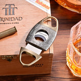Coupe-Cigare en Acier Inoxydable, Double Tranchant Bronze Gravé, Guillotine Cigarloong