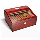 Boîte à Cigares avec Hygromètre, Grande Boîte de Bureau, 50 Cigares Cigarloong