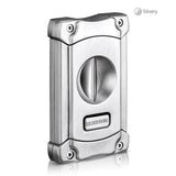 Coupe-Cigare Portable 3 en 1, Coupe en V avec Perceuse, Porte-Cigare, Acier Inoxydable Cigarloong