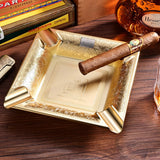 Cendrier à Cigares Carré Sculpté Classique, 4 Fentes, Grand Diamètre, Cuivre Cigarloong