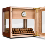 Humidificateur à Cigares avec Hygromètre, Armoire Finition Piano, Fenêtre de Luxe, 150 Cigares Cigarloong