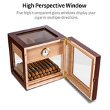 Humidificateur à Cigares avec Hygromètre, Armoire Finition Piano, Fenêtre de Luxe, 150 Cigares Cigarloong