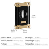 Coupe-Cigare Portable 3 en 1, Coupe en V avec Perceuse, Porte-Cigare, Acier Inoxydable Cigarloong