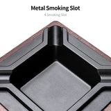 Cendrier à Cigares Carré, Base en Bois, Fente en Métal, Luxe Rétro Cigarloong