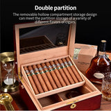 Boîte à Cigares avec Hygromètre, Grande Boîte de Bureau, 50 Cigares Cigarloong