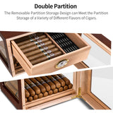 Humidificateur à Cigares avec Hygromètre, Armoire Finition Piano, Fenêtre de Luxe, 150 Cigares Cigarloong
