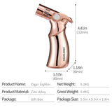 Briquet à Gaz Butane Rechargeable, Coupe-Vent, Flamme à 4 Jets Cigarloong