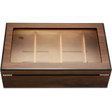 Humidificateur à Cigares avec Verrouillage de Sécurité, Dessus en Verre, Hygromètre Cigarloong