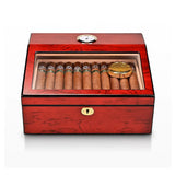 Boîte à Cigares avec Hygromètre, Grande Boîte de Bureau, 50 Cigares Cigarloong