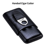Étui à Cigares en Cuir Marron, Voyage, 3 Tubes, Coupe-Cigare Inclus Cigarloong