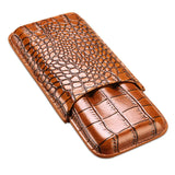 Étui à Cigares en Cuir Marron, Voyage, 3 Tubes, Coupe-Cigare Inclus Cigarloong