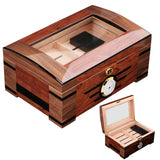 Humidor à Cigares en Bois de Cèdre Massif, Double Couche, Grande Capacité Cigarloong