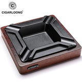 Cendrier à Cigares Carré, Base en Bois, Fente en Métal, Luxe Rétro Cigarloong