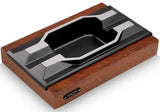 Cendrier à Cigares Carré, Base en Bois, Fente en Métal, Luxe Rétro Cigarloong