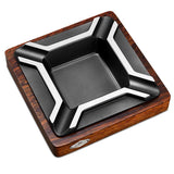 Cendrier à Cigares Carré, Base en Bois, Fente en Métal, Luxe Rétro Cigarloong