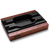 Cendrier à Cigares Carré, Base en Bois, Fente en Métal, Luxe Rétro Cigarloong