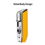 Briquet à Gaz Butane Rechargeable, Coupe-Vent, Flamme à 4 Jets Cigarloong