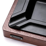 Cendrier à Cigares Carré, Base en Bois, Fente en Métal, Luxe Rétro Cigarloong