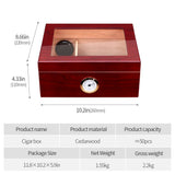 Humidificateur à Cigares Grande Capacité, Bois de Cèdre, 50 Pièces Cigarloong