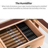 Humidificateur à Cigares avec Hygromètre, Armoire Finition Piano, Fenêtre de Luxe, 150 Cigares Cigarloong