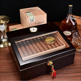 Boîte à Cigares avec Hygromètre, Grande Boîte de Bureau, 50 Cigares Cigarloong