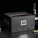 Humidificateur de Cigares de Luxe, Bois de Cèdre Coupe-Vent, Hygromètre, 45 Cigares Cigarloong