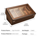 Humidificateur à Cigares avec Verrouillage de Sécurité, Dessus en Verre, Hygromètre Cigarloong
