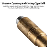 Perceuse à Cigare Portable avec Boîte de Luxe, Ciseaux Tranchants en Bronze, 2 Tailles Cigarloong