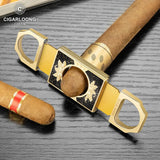 Ciseaux à Cigares en Acier Inoxydable, Grand Calibre, Double Tranchant Cigarloong