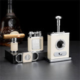 Ensemble de Cigares de Luxe, Briquet Coupe-Vent, Coupe-Cigare de Bureau, Support de Poinçon Cigarloong