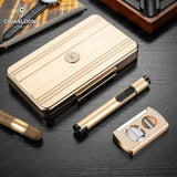 Ensemble Fumeur 3 Pièces : Humidor, Allume-Cigare, Coupe-Cigare Cigarloong