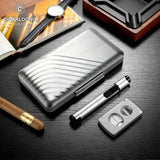 Humidor en Aluminium avec Coupe-Cigare et Briquet Intégrés Cigarloong