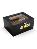 Humidor à Cigares avec Serrure à Combinaison, Bois de Cèdre, Hygromètre Cigarloong