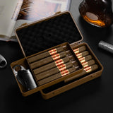 Humidor Portable à Main, Couvercle Rabattable, Style Rétro Créatif, Hygromètre Externe Cigarloong