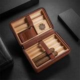 Boîte à Cigares Humidificateur Portable, Étui en Cuir de Voyage, Bois de Cèdre Cigarloong