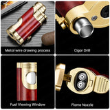 Briquet à Cigare Droit Portable, Coupe-Vent, Résistant à la Chaleur Cigarloong
