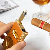 Coupe-Cigare Multifonctionnel en Acier Inoxydable, Coupe Plate et en V, Poinçon Dissimulé Cigarloong