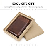 Étui à Cigares Vintage en Cuir Véritable, 4 Places Cigarloong